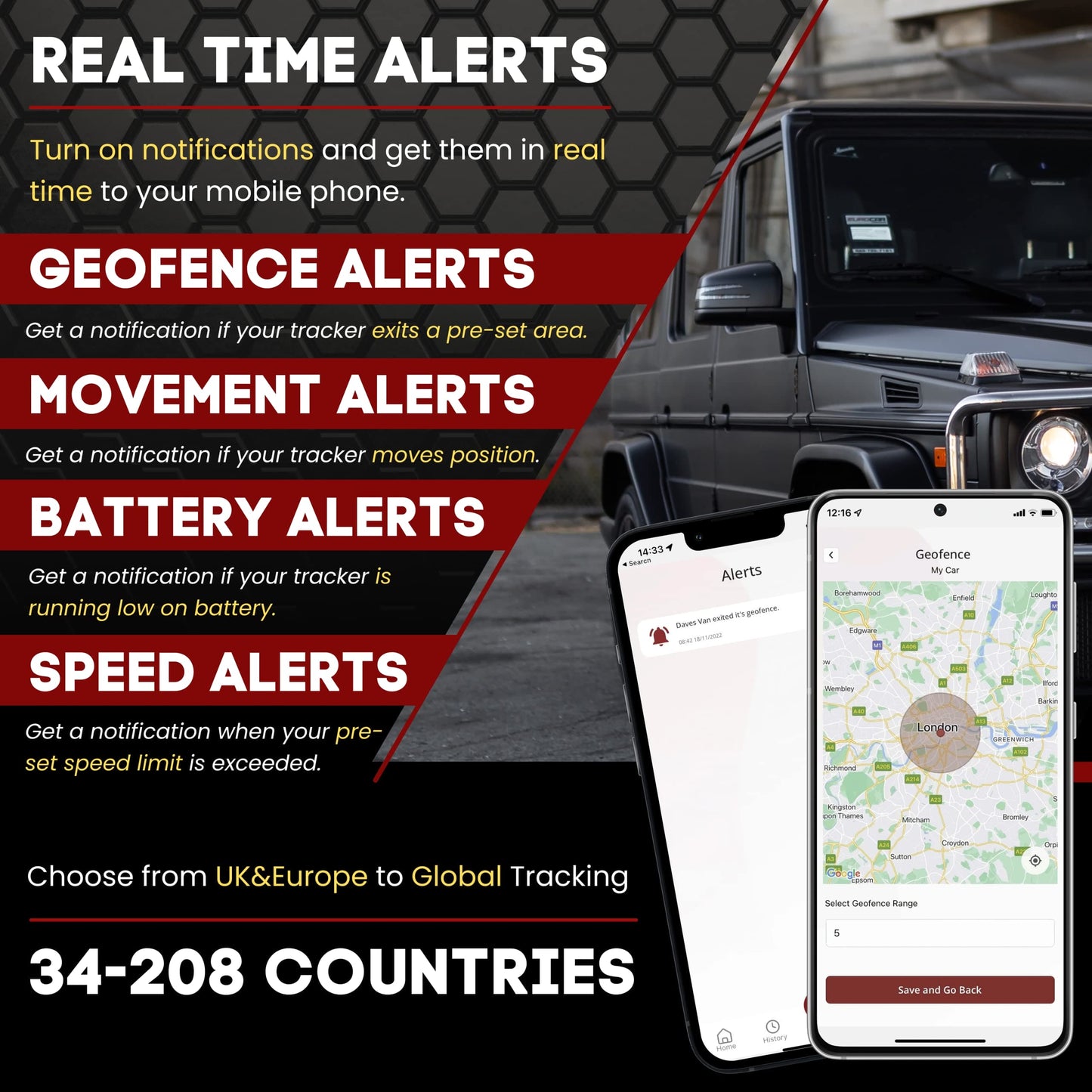 SafeTag Mag – Rechargeable Magnetic GPS Tracker, Car, Van, Motorbike, Caravan, etc. 34-195 Countries, 90 Day Standby, Real Time Tracking and Notifications, 7 Day Free Trial+SIM Included, UK Company