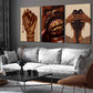 3 Pcs African American Woman Canvas Wall Art Fashion Afrocentric Black Girl Grill Melanin Paintings Pictures Wall Decor Poster Print Artwork for Living Room Bedroom Home Decoration (Canvas, 16x24in)