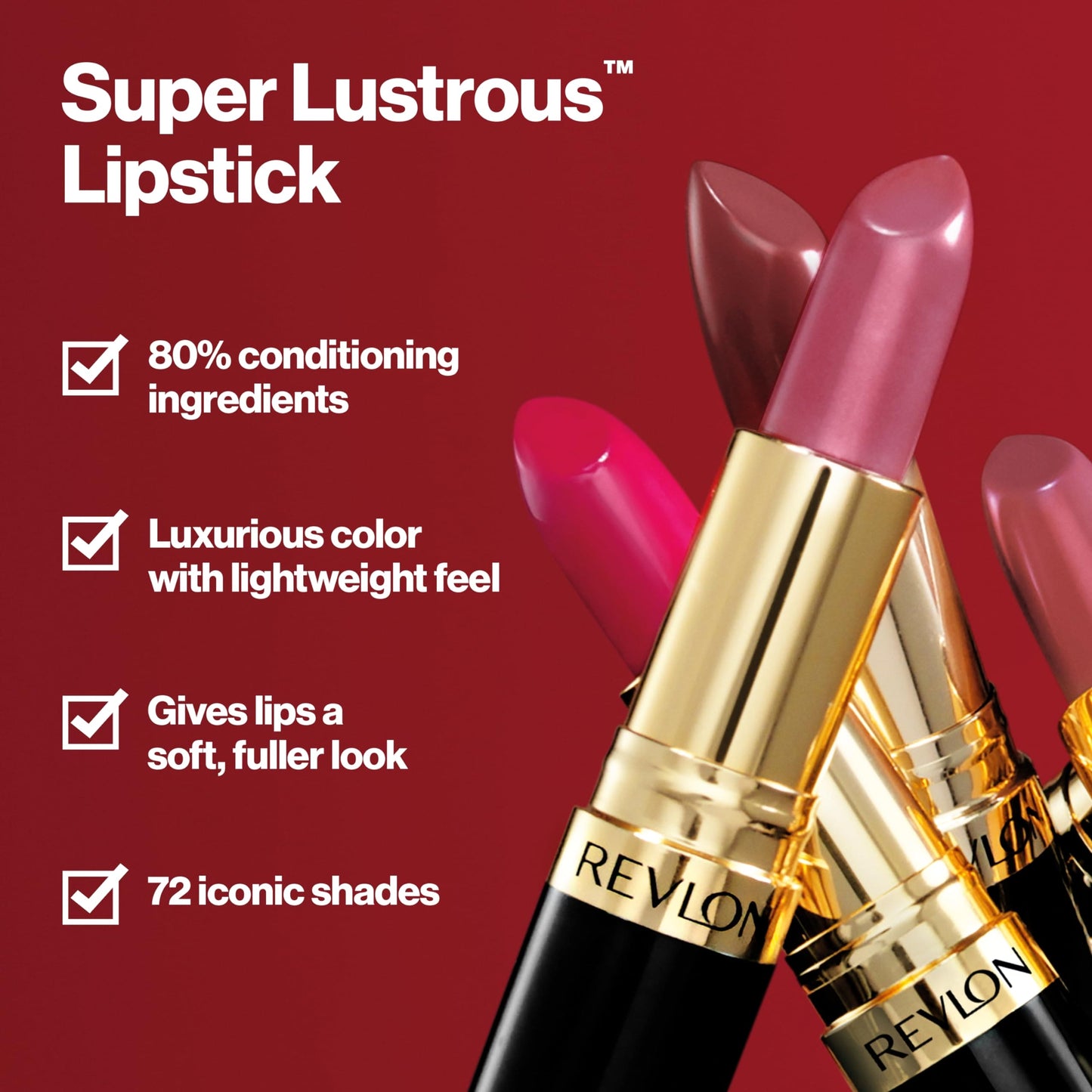 Revlon Super Lustrous Lipstick, High Impact Lipcolour with Moisturising Creamy Formula, Infused with Vitamin E and Avocado Oil in Pink Pearl, Sky Line Pink (025)