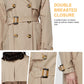 Orolay Long Trench Coat for Women with Belt Lightweight Double-Breasted Duster Trench Coat Slim Fit Khaki XL