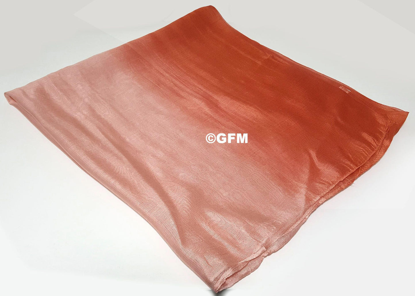 GFM® Two Tone Silk Scarf Shawl for Evening Wedding Bridesmaids - Light Orange Peach - (88)(DMSYSLK-NRG)