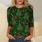 AMhomely Christmas T Shirts for Women UK Clearance Ladies Tops Fall Casual 3/4 Sleeve Loose Shirts Crewneck Xmas Tree Snowflake Elk Print Cute Blouse Graphic Tees Tunic Dressy Trendy Clothes