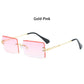 Trendy Men Women Summer Rimless Sunglasses Fashion Small Rectangle Sun Glasses Traveling Style UV400 Shades Eyewear