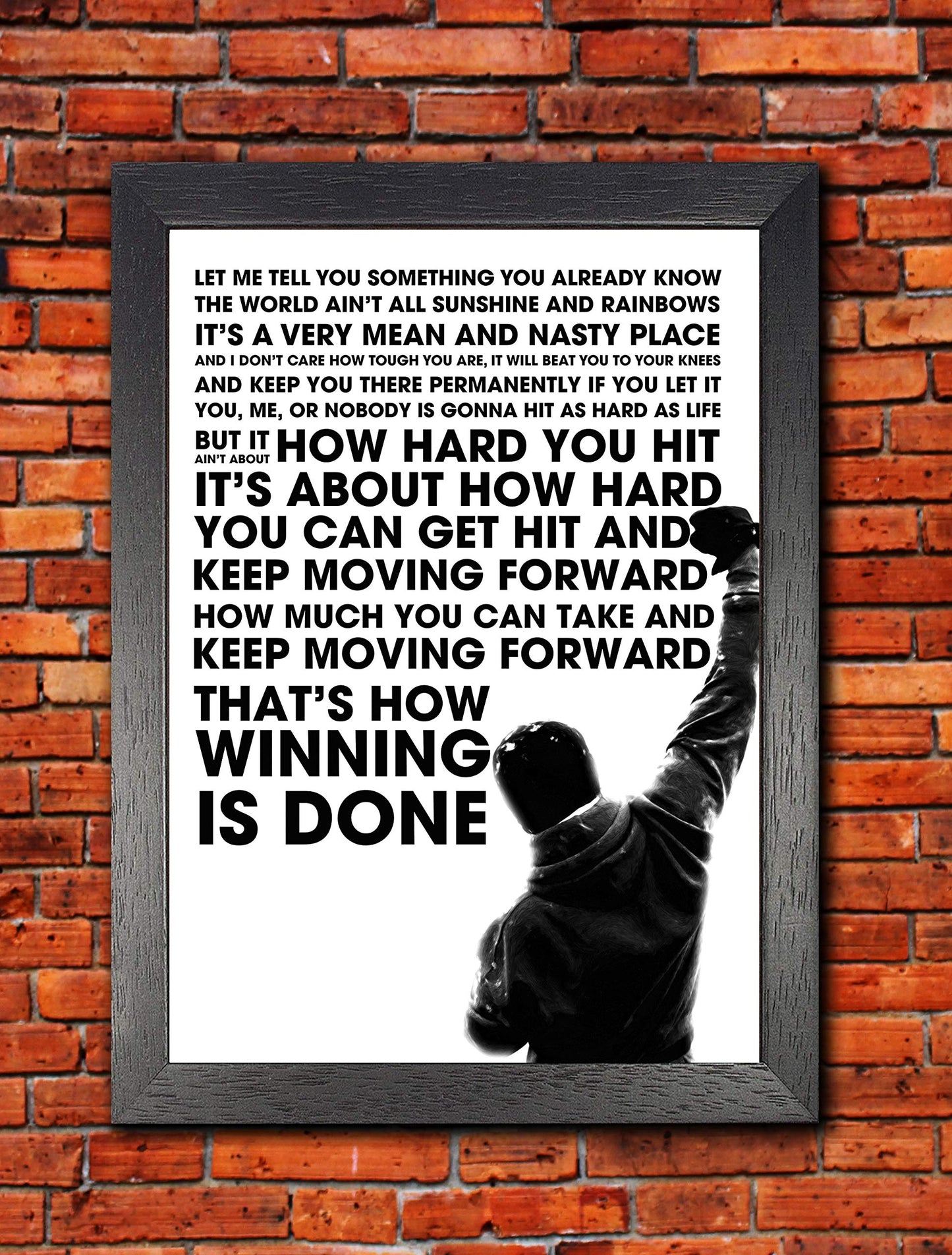 Rocky Balboa Sylvester Stallone A4 Unframed Motivation Quote Poster Sport Boxing Photo Inspiration Winner Picture