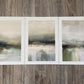 Muted Abstract Landscape Set of 3 Unframed Wall Poster Prints, Digitally Printed Painting Style, Lounge Bedroom Kitchen Bathroom Home Decor, Muted Tones, Green White Grey Black (A3)