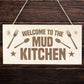 Red Ocean Mud Kitchen Accessories Welcome Mud Kitchen Sign Home School Garden Outdoor Hanging Plaque Plot Sign Gift