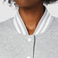 Build Your Brand Women's Ladies Sweat College Jacket Varsity, H.Grey/White, XS