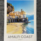 Amalfi Coast Italy Unframed A3 Travel Print, Photographic City Destination Art Poster, Home Décor Wall Art, Atrani Colourful Fishing Village Cliffside Houses, Orange Yellow Blue, 42cm x 29.7cm (A3)