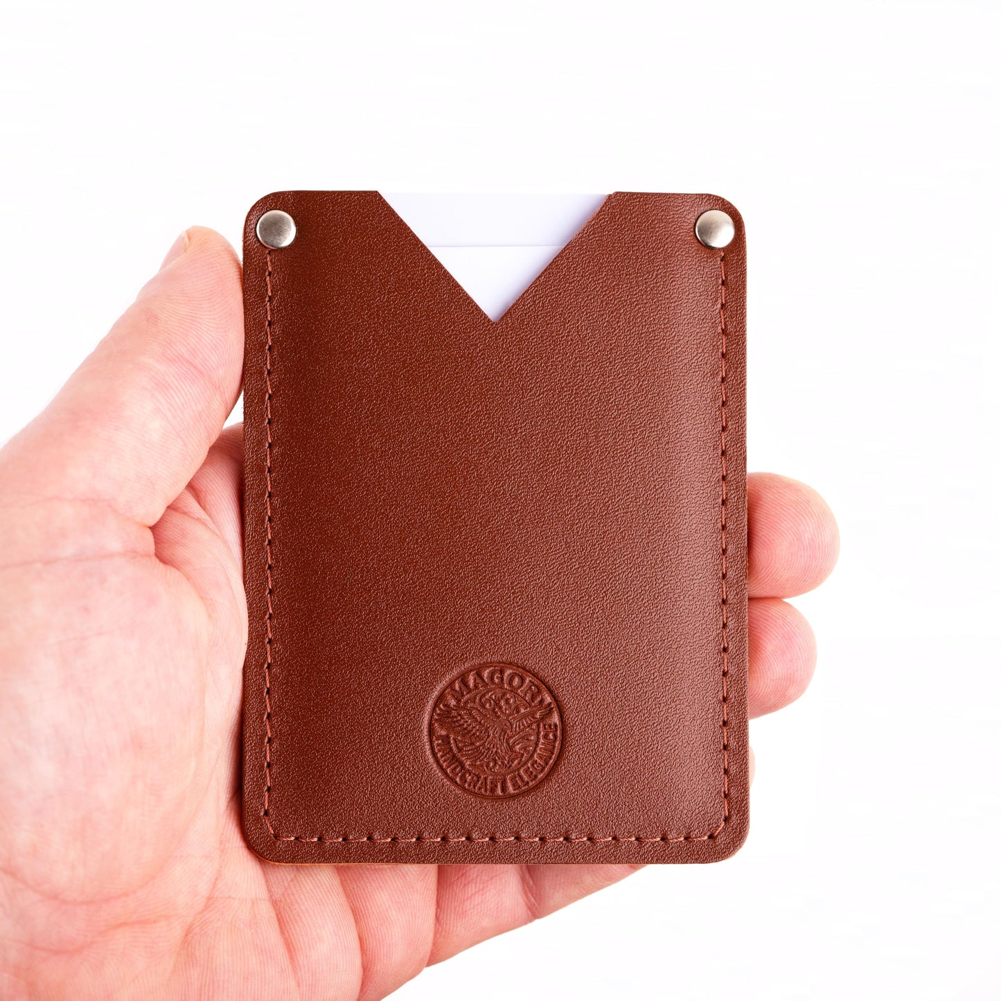 Slim Leather Card Holder Wallet – Minimalist Design for Cards and Cash, Compact and Stylish for Men and Women (Brown)