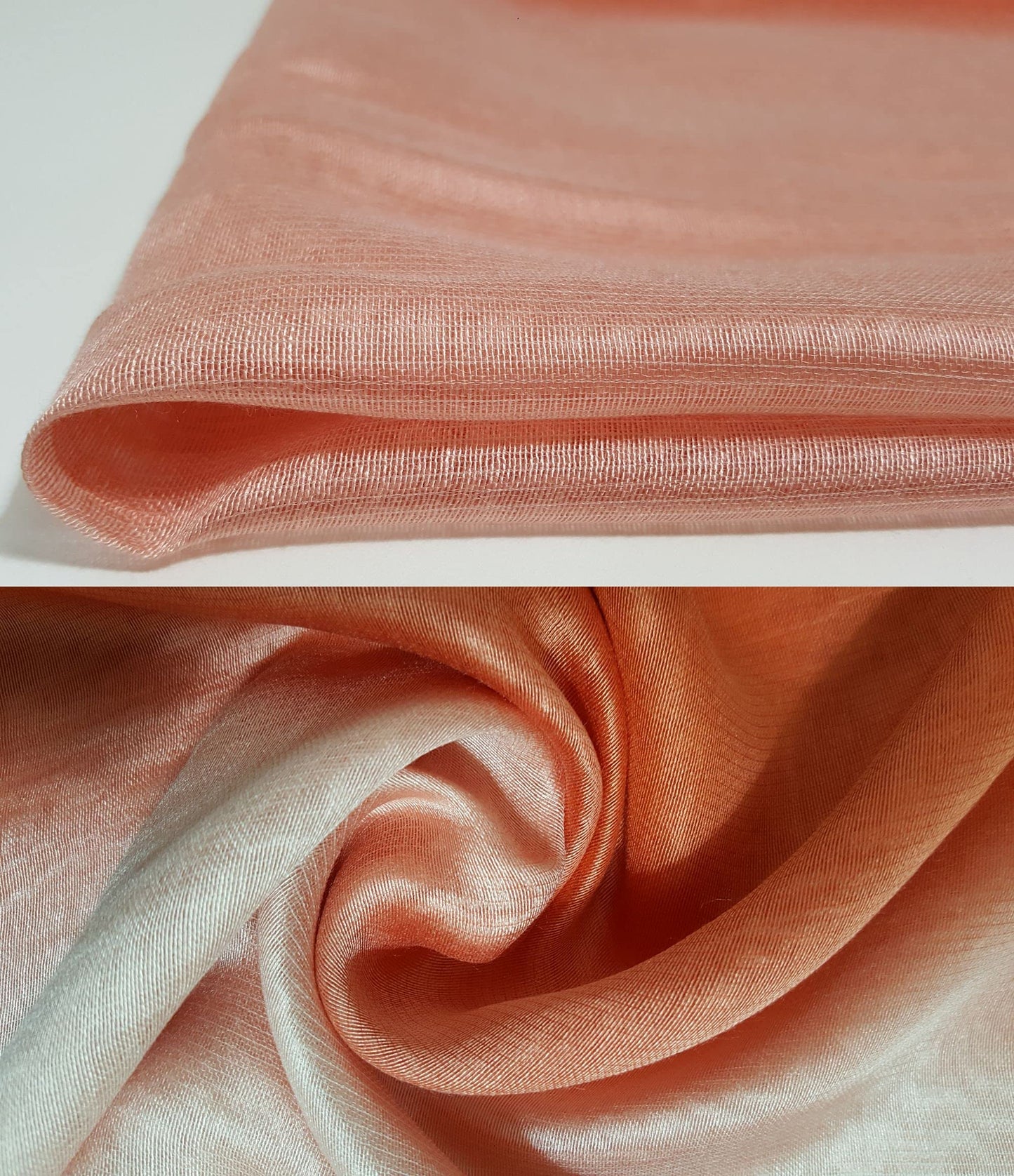 GFM® Two Tone Silk Scarf Shawl for Evening Wedding Bridesmaids - Light Orange Peach - (88)(DMSYSLK-NRG)