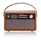 Roxel Retro D1 Vintage DAB+/FM Radio Wireless Speaker | Bedside Alarm Clock with Sleep Function. Rustic Exterior, Mains and USB Rechargeable, TF card, AUX and USB Compatible (Walnut)