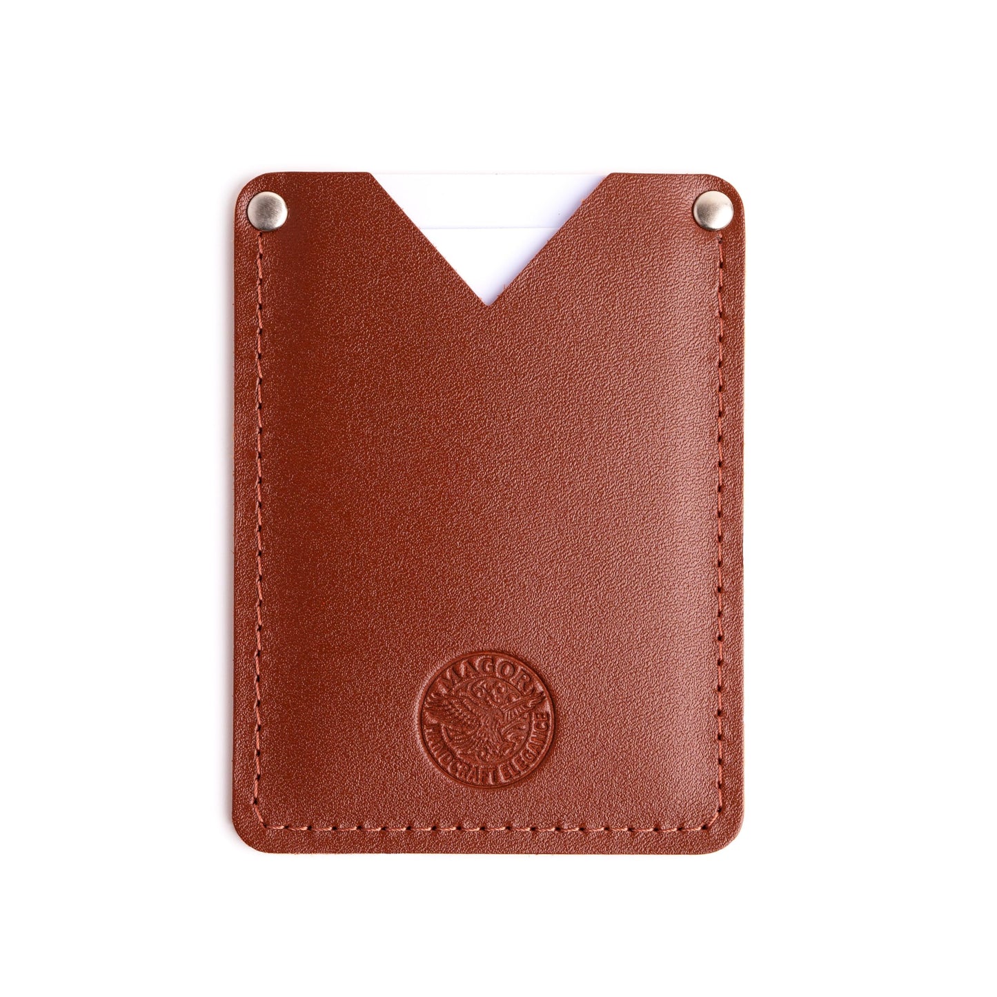 Slim Leather Card Holder Wallet – Minimalist Design for Cards and Cash, Compact and Stylish for Men and Women (Brown)