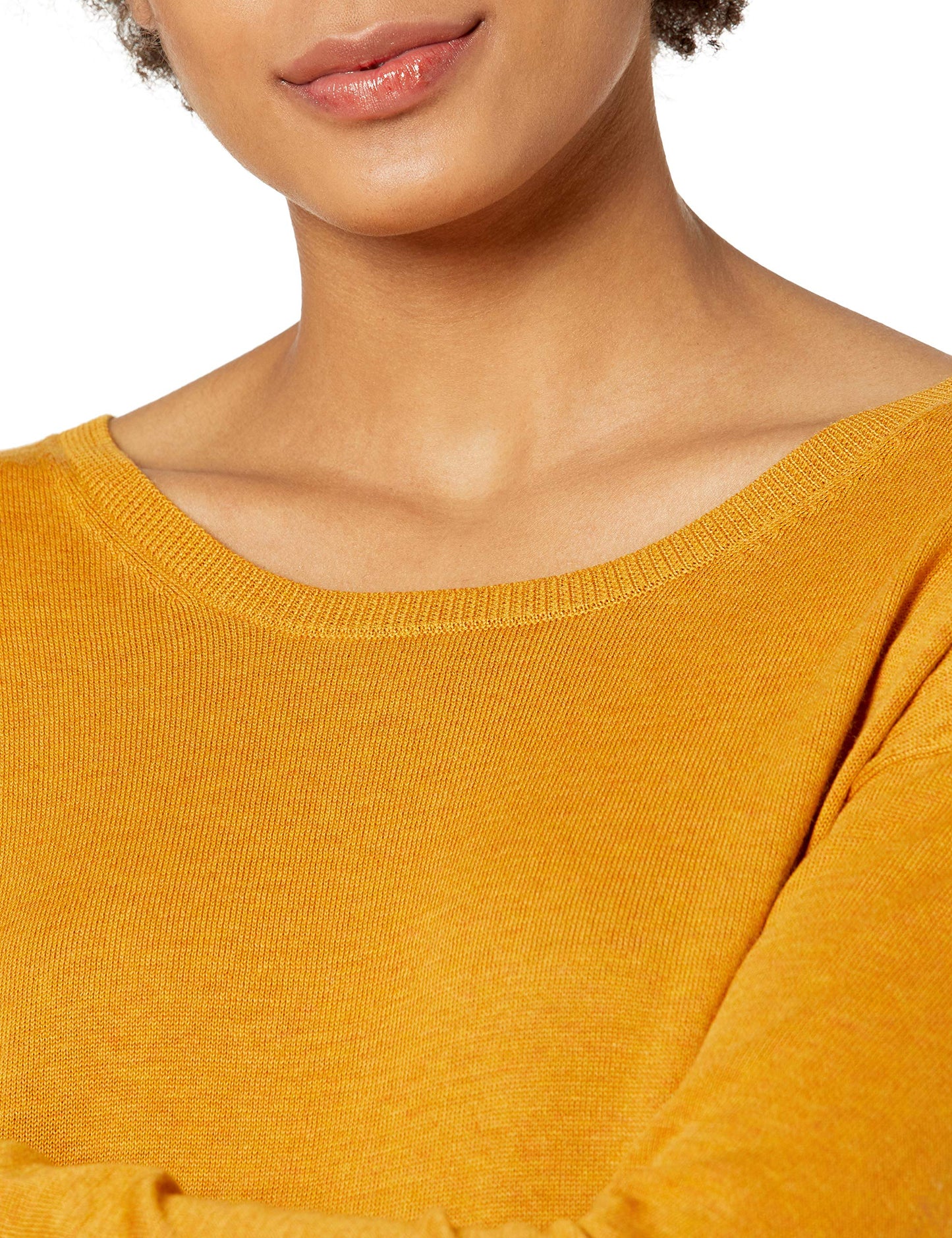 Amazon Essentials Women's Lightweight Long-Sleeved Scoop Neck Tunic Jumper (Available in Plus Size), Mustard Yellow, L