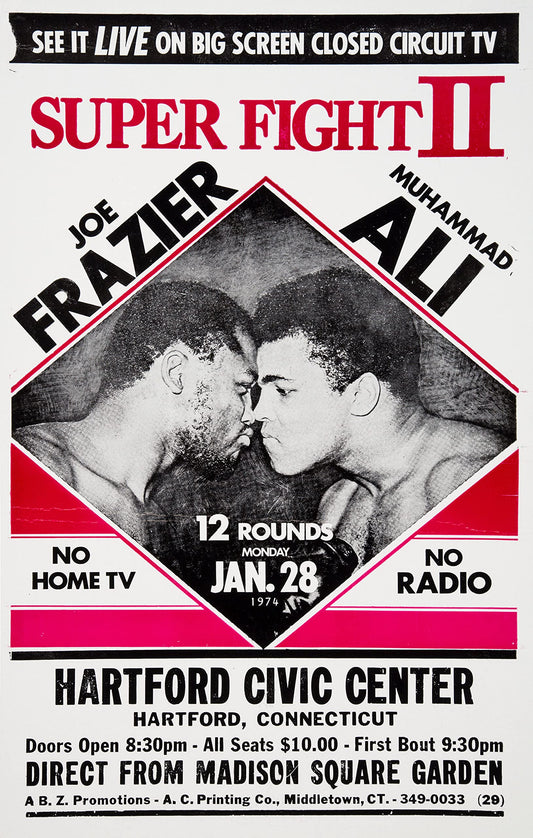 ELITEPRINT MUHAMMAD ALI VS JOE FRAZIER V4 Sign A3 Poster Retro Sign Man Cave Bar Pub 250gsm PRINT MATERIAL ART CARD A3 Reproduction Poster