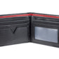 Guess Men's Leather Slim Bifold Wallet, Black/Red, One Size