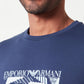 Emporio Armani Men's Macro Logo Crew Neck T-Shirt, Navy/Eagle PRINT2, XL