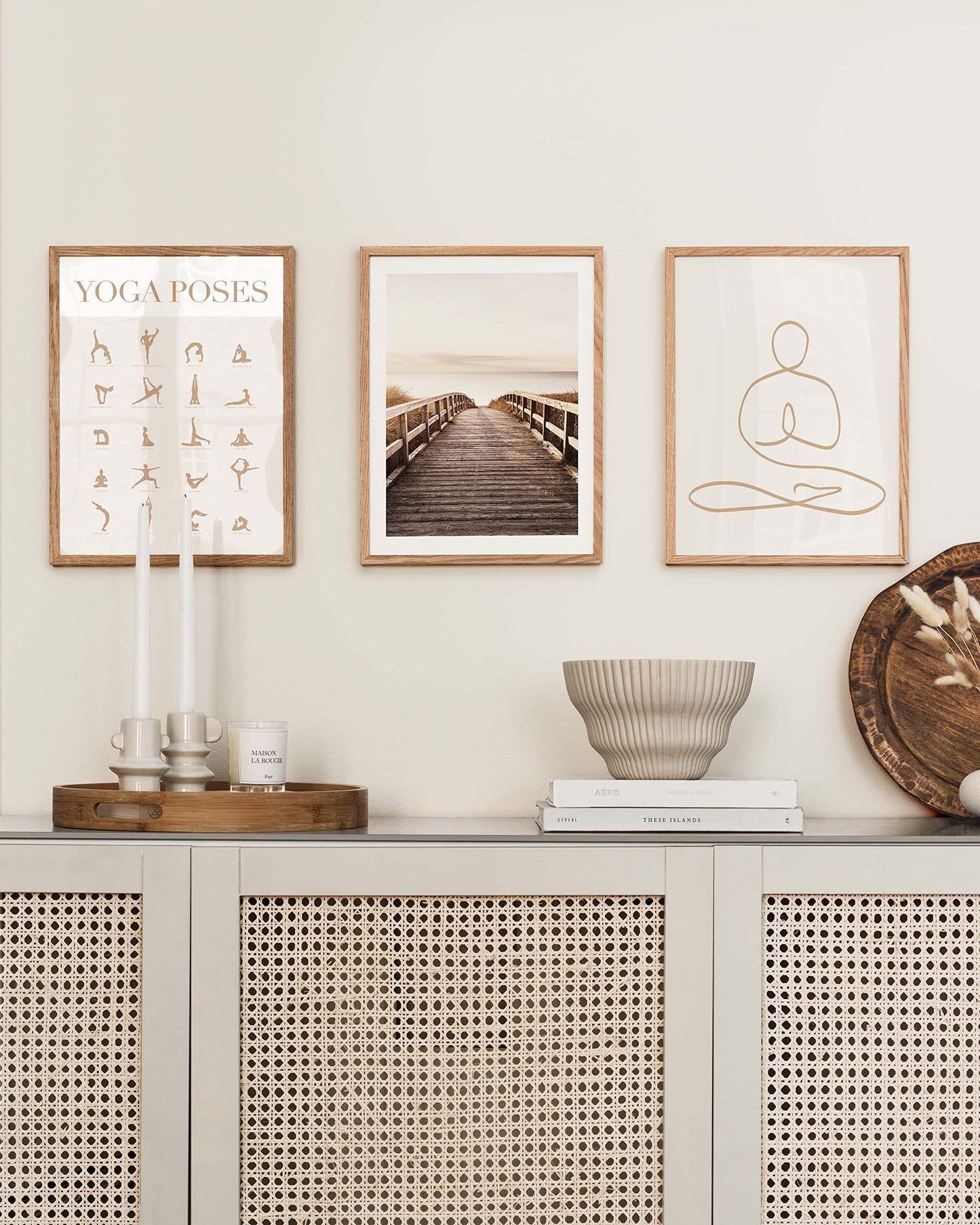 “Mindful Living” Set - Wall Art - 3x Poster Set (each 30x40 cm) - Posters with beautiful Prints - Wall Decor - Motivational Posters