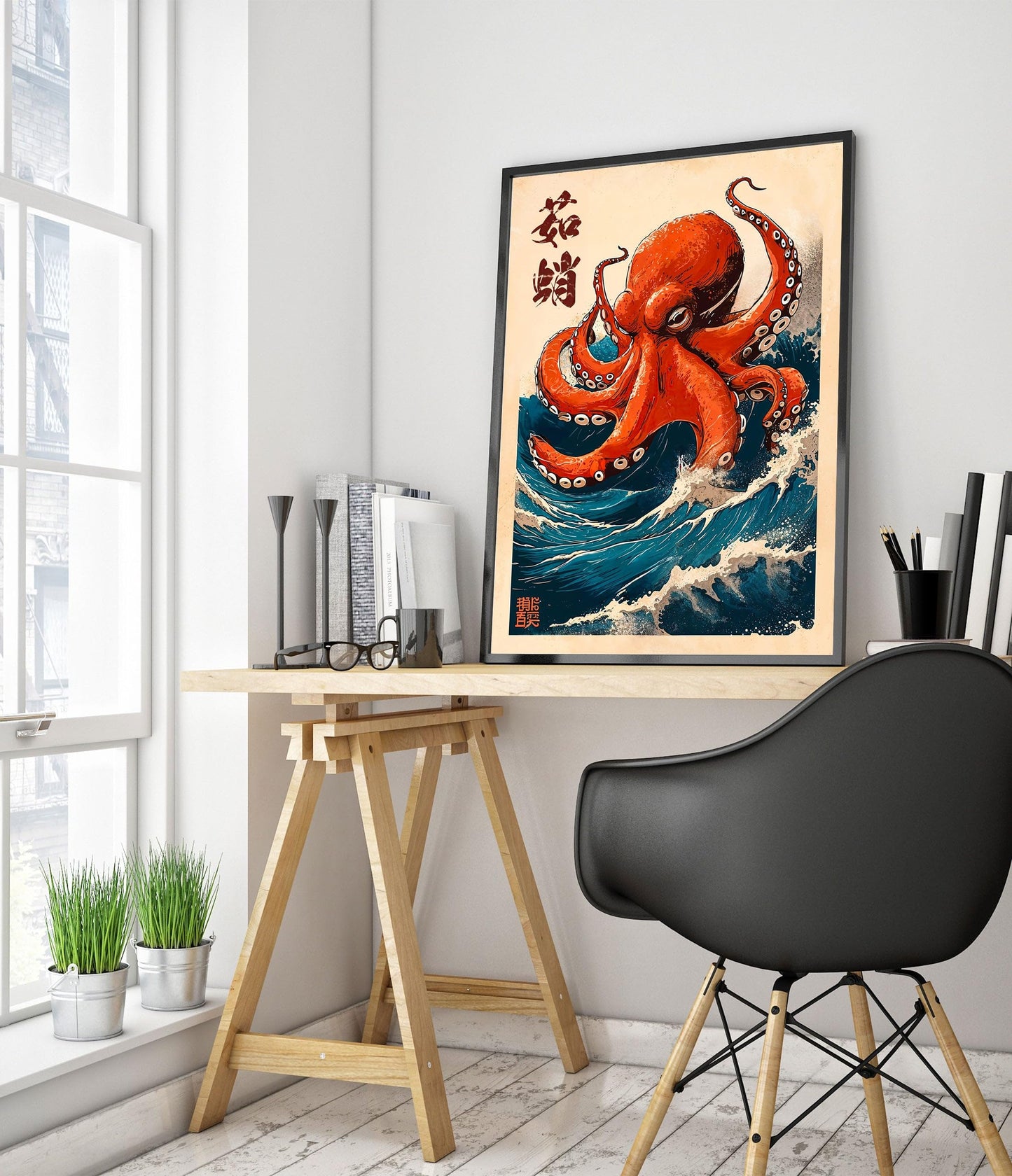 The Great Octopus Poster Japanese Anime Style Print. Great Wave Woodblock Animal Wall Art, Archival Matte, A5 (Print Only) - 21x14.8cm