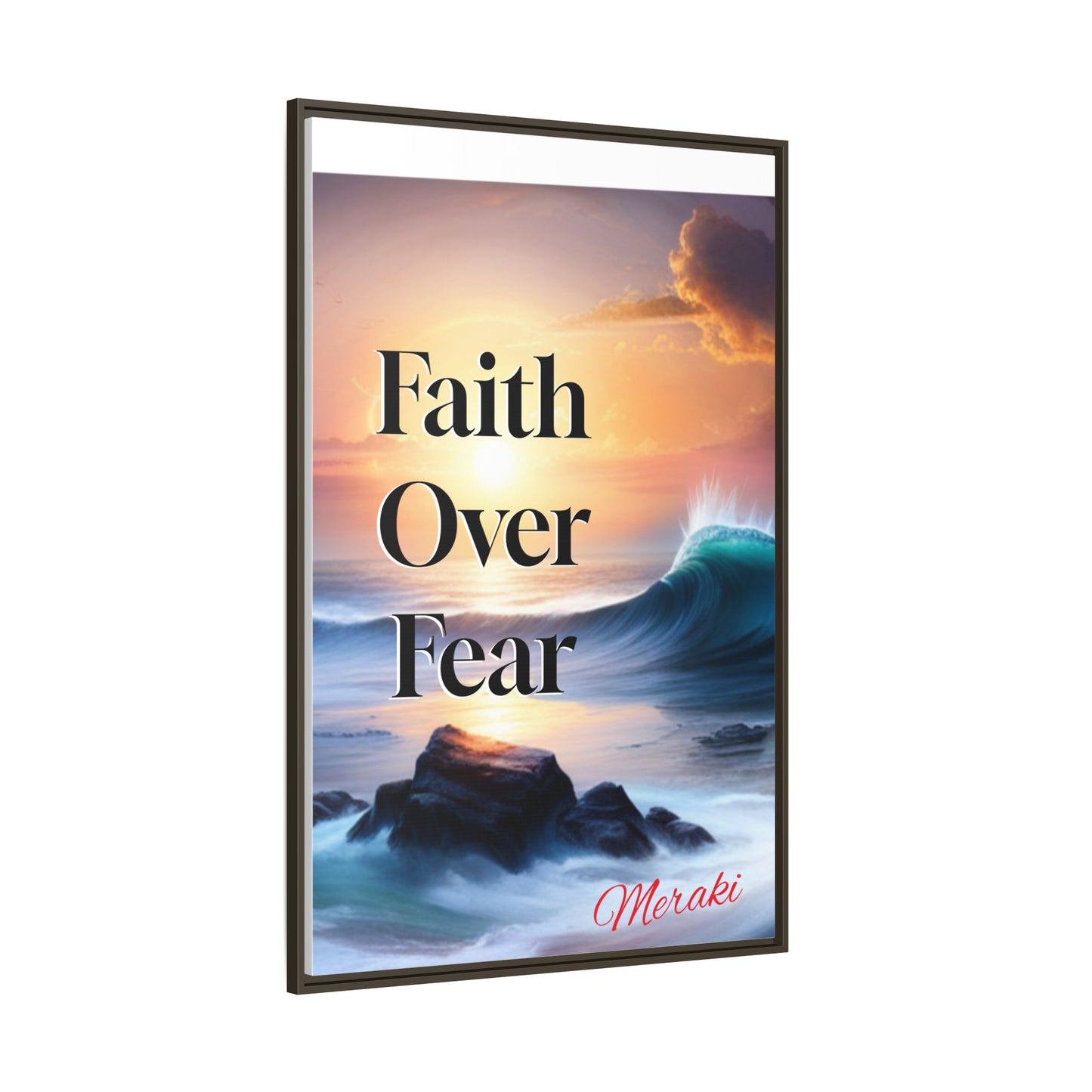 Faith over fear Matte Canvas, Framed (Multi-color) by Meraki  studio