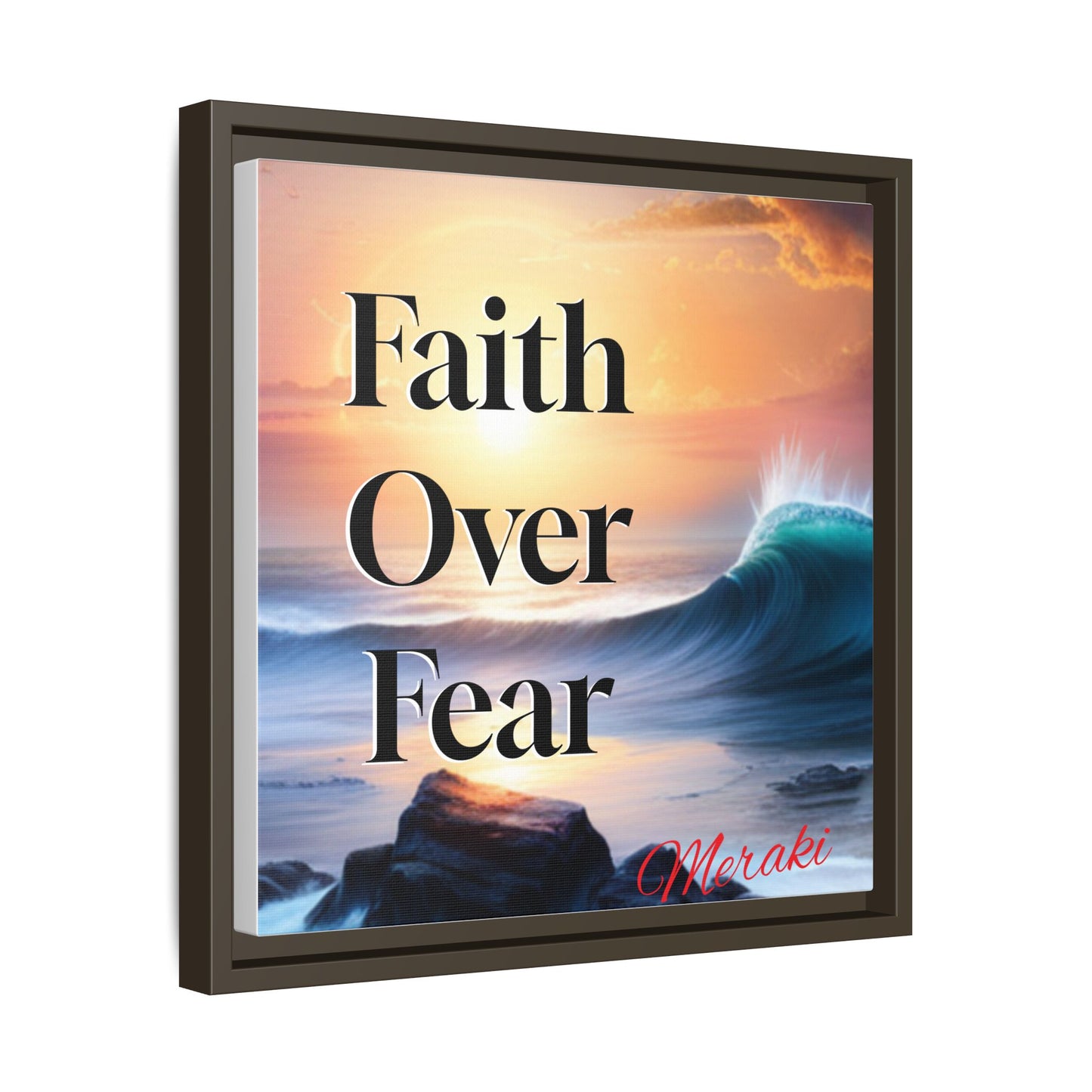 Faith over fear Matte Canvas, Framed (Multi-color) by Meraki  studio