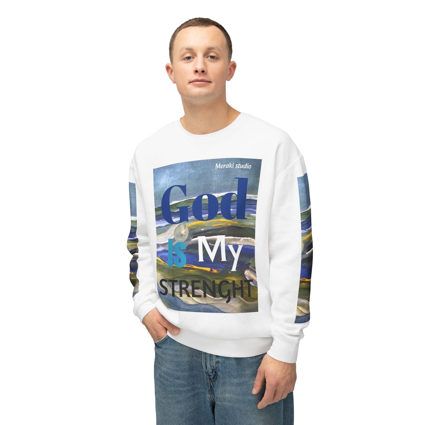 Meraki studio design Unisex Lightweight Crewneck Sweatshirt