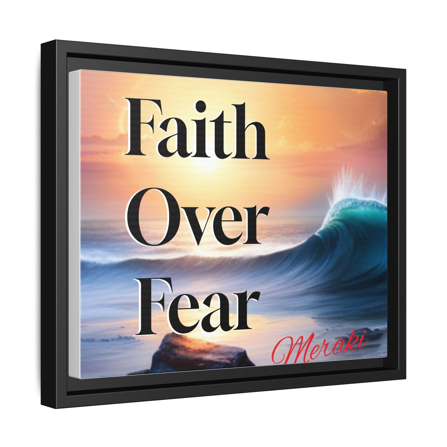 Faith over fear Matte Canvas, Framed (Multi-color) by Meraki  studio