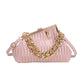 Women's Bag Trend Fashionable Thick Chain Crossbody Bags Striped Leather Ladies Hand Bags Luxury Evening Shoulder Bag Woman