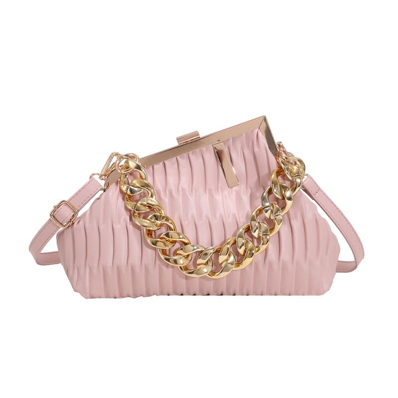 Women's Bag Trend Fashionable Thick Chain Crossbody Bags Striped Leather Ladies Hand Bags Luxury Evening Shoulder Bag Woman