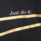 NIKE Just Do It T Shirt Mens Swoosh Tee Crew Neck Short Sleeve T Shirt Black DR9275 010 New (Large)