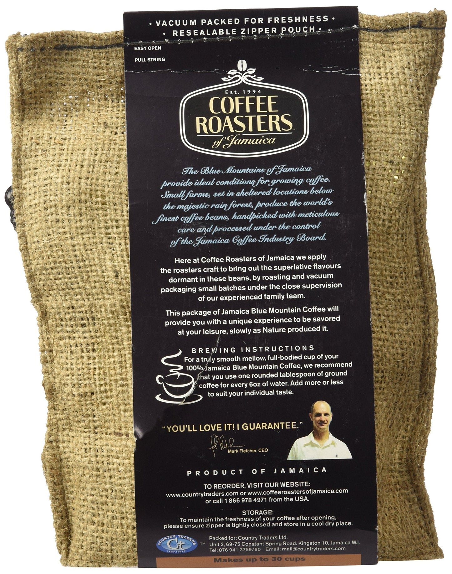 Blue Mountain Coffee 100% Jamaica Roasted Whole Beans