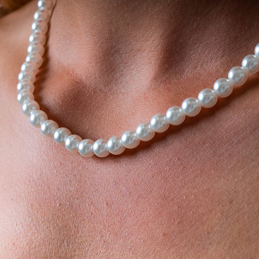 Imitation Pearl Necklace for Women | Vintage Beaded Pearl Choker for Everyday Wear, Fancy Dress, Wedding Brides Jewellery, Costume Jewellery, one size (DV0123)