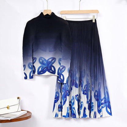 Spring Autumn New Folded Half Skirt Small Design Hundred Fold Skirt Slim Fit Top