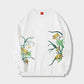 Fresh floral pattern embroidery design tassel fashionable Chinese style round neck loose long sleeved sweatshirt