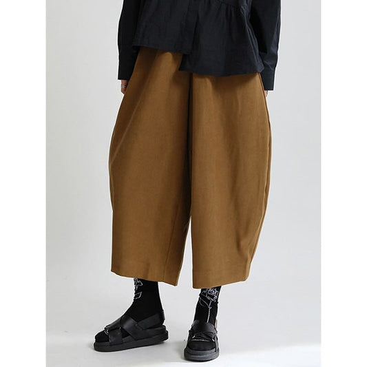 High Elastic Waist Coffee Shaped Long Wide Leg Pants New Loose Fit Trousers Women Fashion Tide Spring Autumn