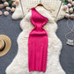 Summer Women Dress Sexy One Shoulder Knitted Bodycon Dress