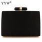 Black Satin Clutch Bag Bohemia Style Rhinestone Cocktail Party Prom Female Clutch Chic Chain Classic Boxy Shape Designer Clutch