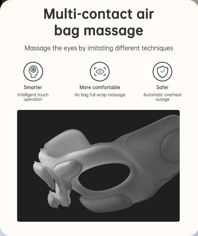 Eye Massager Air Pressure Vibration Eye Protector Bluetooth Eye Massage Relax Migraines Relief Improve Sleep