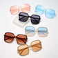 Rice nail square sunglasses Women's shades gradient trend UV protection