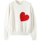 Wholesale Women Knit Sweater Embroidery Red Heart O-Neck Simple Style Fall Spring Autumn Slim Pullover Harajuku