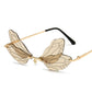 Fashion Rimless Sunglasses Women Vintage Dragonfly Steampunk Sunglasses Men Frameless Gradient Clear Lens Glasses