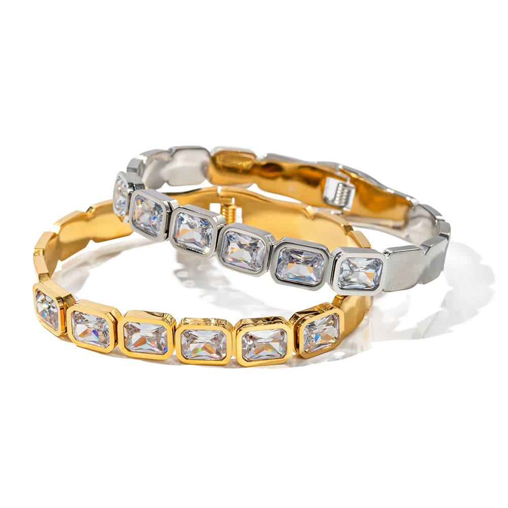 18K gold exquisite and dazzling zircon design light luxury style bracelet
