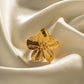 18K Gold Exquisite Vintage Flower Opening Design Versatile Ring