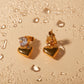 18k gold noble and elegant heart inlaid zircon design earrings
