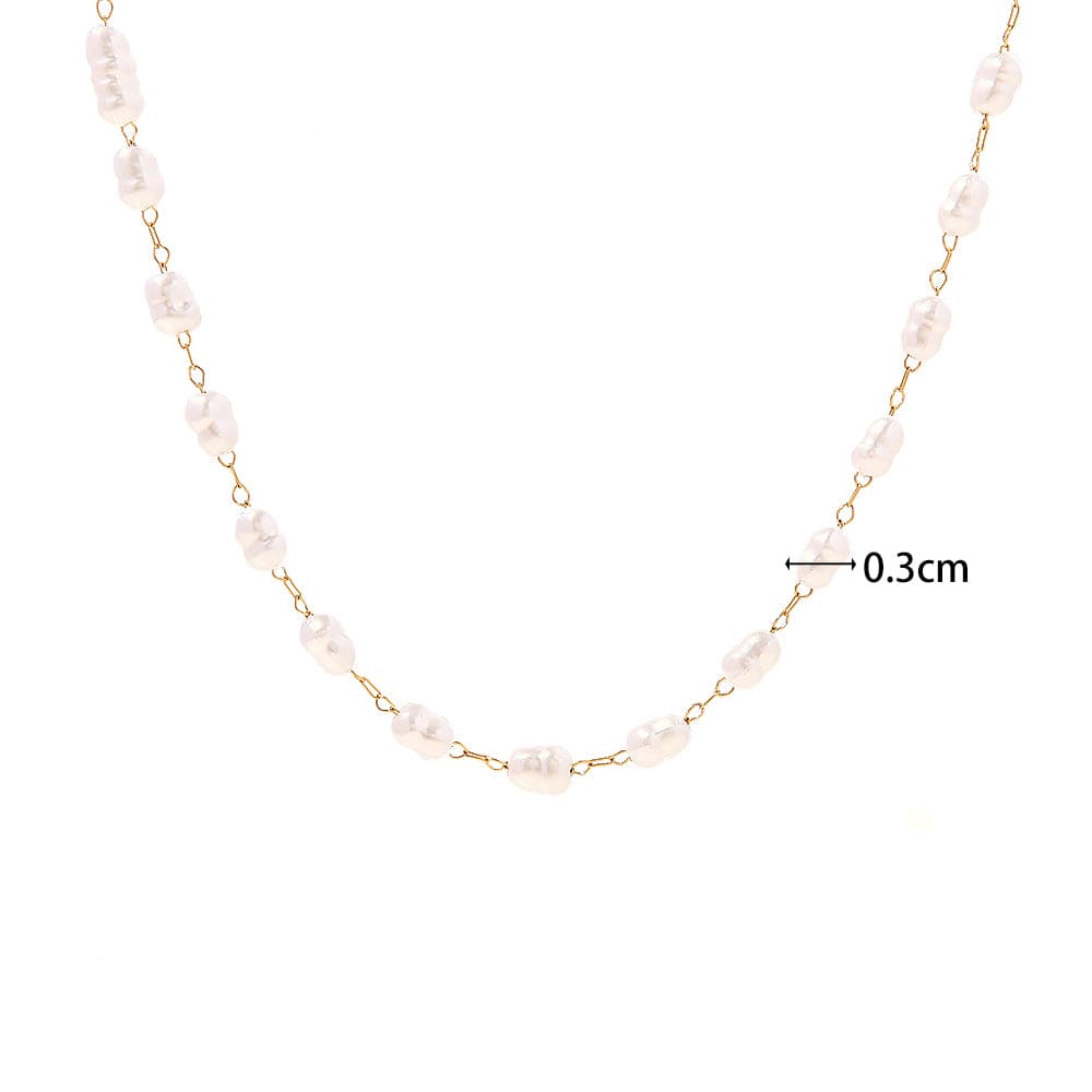 18 Karat Gold Mode Einfache Süßwasserperlen Vielseitige Halskette