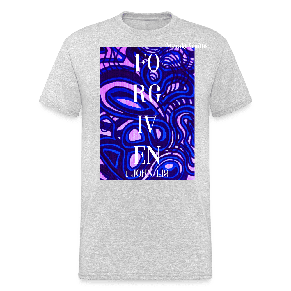 Meraki studio petten design  Forgiven 1 john 1:19  christian bible scripture verse Men’s Gildan Heavy T-Shirt - heather grey