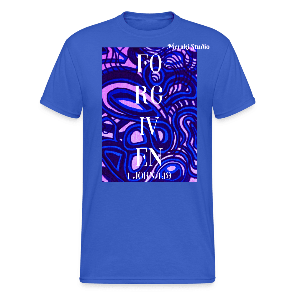 Meraki studio petten design  Forgiven 1 john 1:19  christian bible scripture verse Men’s Gildan Heavy T-Shirt - royal blue