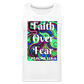 Meraki studio colour print Faith Over Fear Christian Bible Verse Men’s Premium Tank Top - white