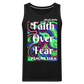 Meraki studio colour print Faith Over Fear Christian Bible Verse Men’s Premium Tank Top - black