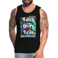 Meraki studio colour print Faith Over Fear Christian Bible Verse Men’s Premium Tank Top - black