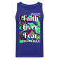 Meraki studio colour print Faith Over Fear Christian Bible Verse Men’s Premium Tank Top - royal blue